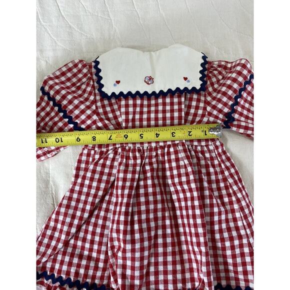 Faded Glory Baby Girl Dress Size 6-9M Vintage Y2K Red White GIngham Check Sailor - Picture 13 of 16